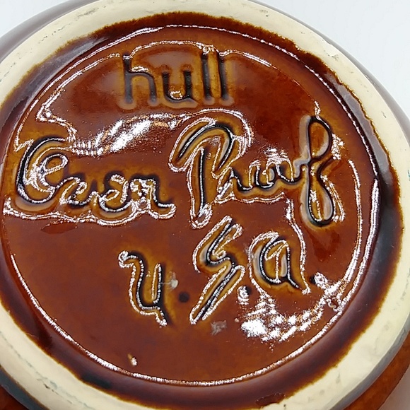 Hull Soup Bowls w/ Handles, Brown Drip glaze. Vintage - Picture 5 of 9